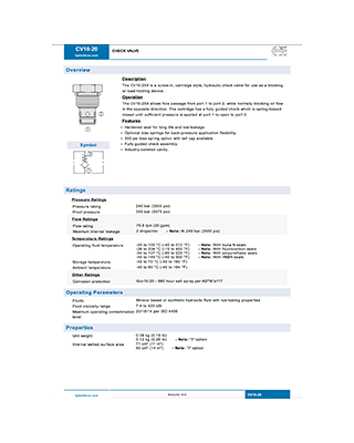 Hydraforce CV10-20 Genel Katalog