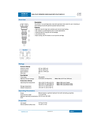 Hydraforce DC08-41 Genel Katalog