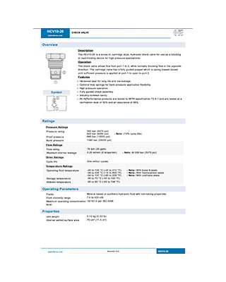 Hydraforce HCV10-20 Genel Katalog