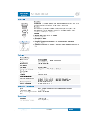 Hydraforce HPC08-30 Genel Katalog