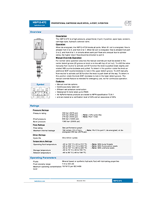 Hydraforce HSP12-47C Genel Katalog