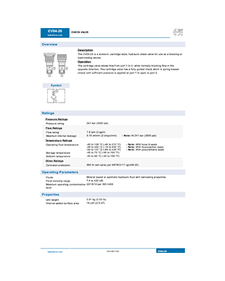 Hydraforce CV04-20 Genel Katalog