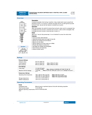 Hydraforce SP08-47C Genel Katalog