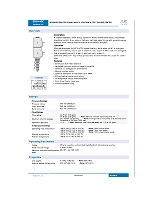 Hydraforce SP10-47C Genel Katalog