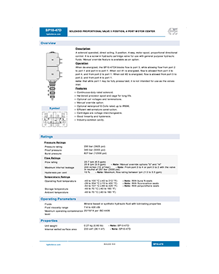 Hydraforce SP10-47D Genel Katalog